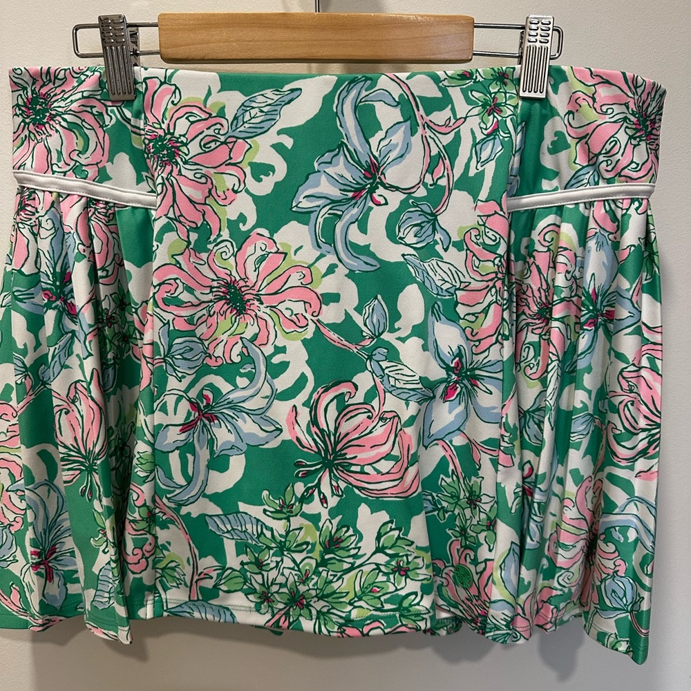Lilly Pulitzer Floral Green and Pink Women's Tennis Skirt